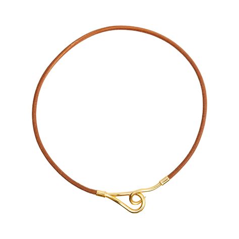 hermes ring white|Hermes leather hook necklace.